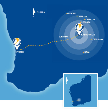 perth to kalgoorlie map